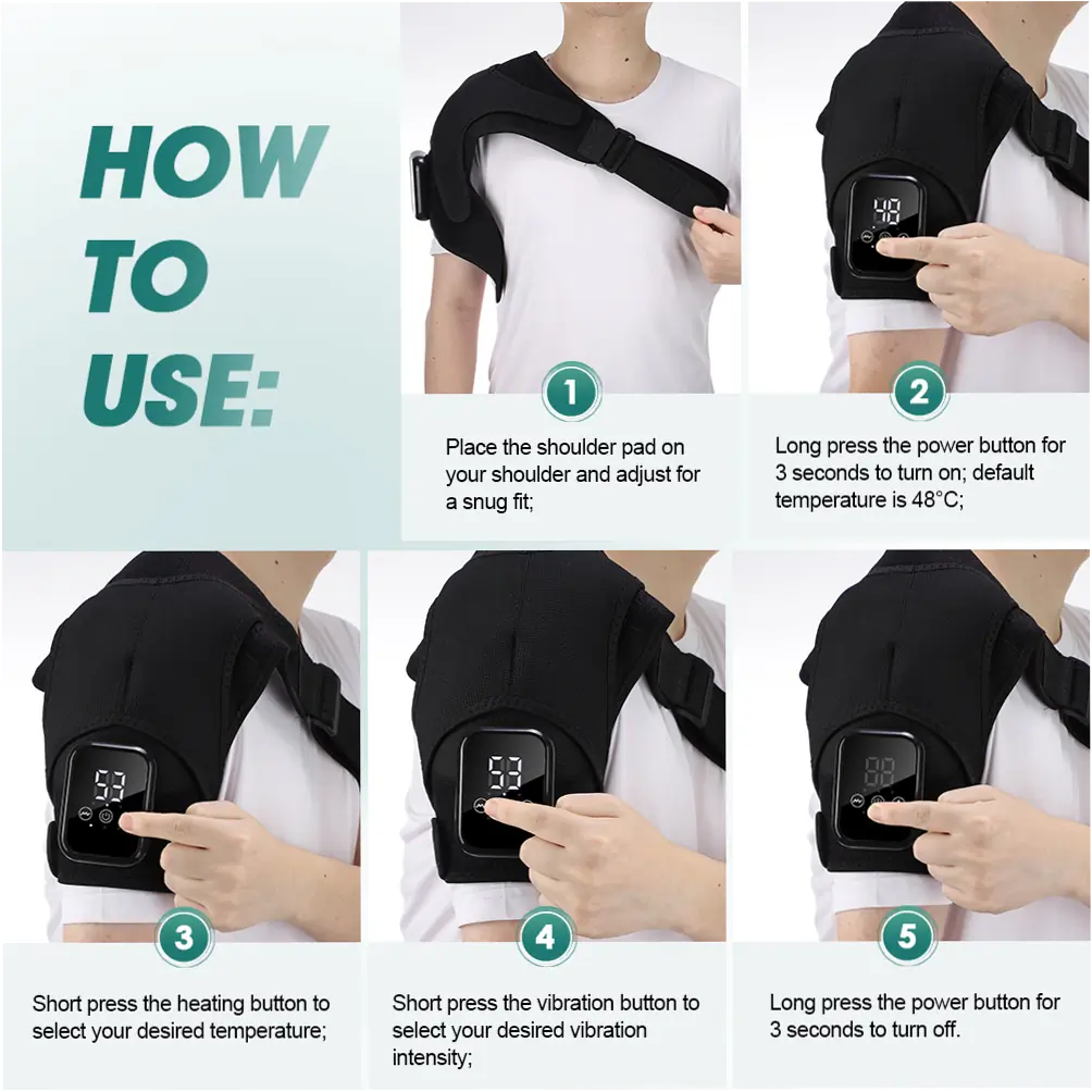 moissanitedream-rg80eq7e Rechargeable Heated Shoulder Wrap with Vibration Therapy - Image 1